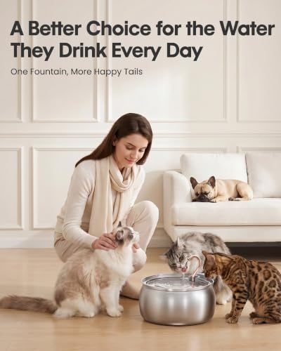 Stainless Steel Cat Water Fountain (135 Fl Oz)