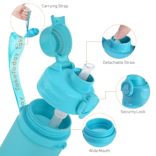 Collapsible Water Bottles with Straw for Travel