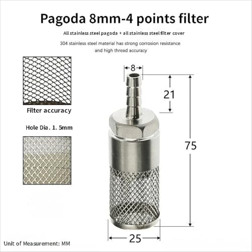 304 Stainless Steel Water Pump Filter Hose End Strainer Barbed Inline Mesh Screen