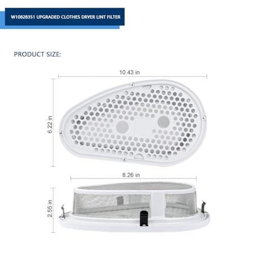 W10828351 Dryer Lint Trap Replacement for Kenmore