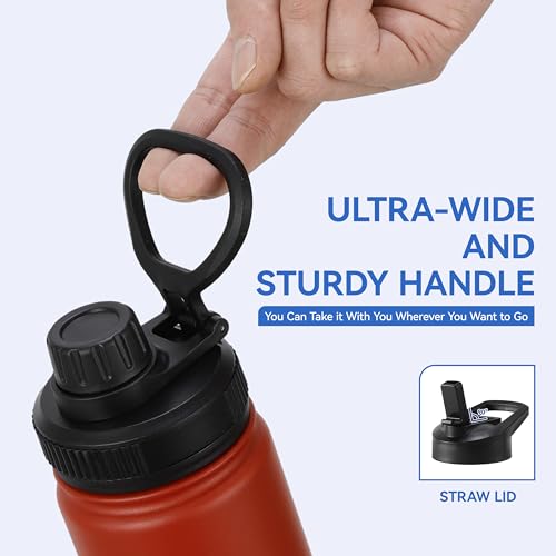 16 oz Kids Water Bottle for School Stainless Steel Double Wall Vacuum Insulated Water Bottle with Straw lids & Spout Lid (4 Count)