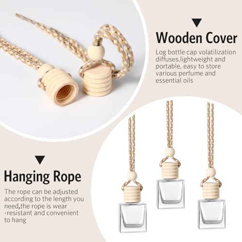 100 Pcs Car Diffuser Bottles Empty Bulk with Wood Cap (100 Count)