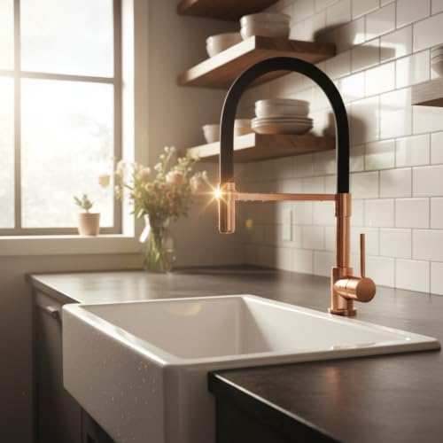 Copper Kitchen Faucet with Pull Down Sprayer