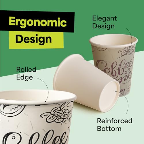 12 oz 100 Pack Disposable Coffee Paper Cups (100 Count)