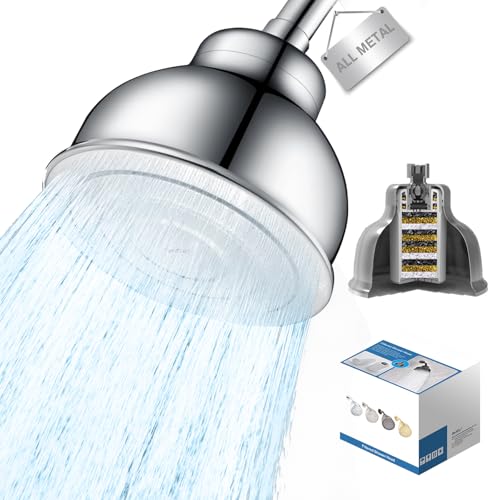 Metal Filter Shower Head for Hard Water Softener Shower Head with Water Shower Filter to Remove Chlorine and Harmful Substances