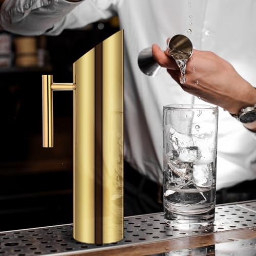 3 Pack 70oz 2l Stainless Steel Water Pitcher Modern Metal Pitcher with Ice Guard Silver Carafe Drink with Handle or Iced Hot Drink Tea Juice Coffee Beer (3 Count)