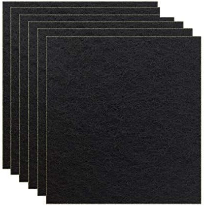 CFS – Pack of 6, Charcoal Litter Box Replacement Filter Hooded Litter Boxes and Pans Carbon Odor Filters – Fresh and Filtered Air for Indoor, Home Filtration – Charcoal Air Filter Sheet- Black