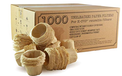 1000 Disposable K Cup Paper Filters for Reusable Coffee Pods (1000 Count)
