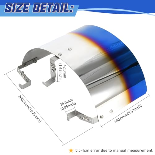 PTNHZ Universal Stainless Steel Air Intake Filter Cover Heat Shield Fits for 2.5