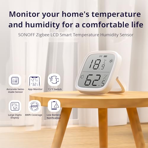 Zigbee Indoor Temperature Humidity Sensor (4 Count)