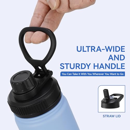 16 oz Kids Water Bottle for School Stainless Steel Double Wall Vacuum Insulated Water Bottle with Straw lids & Spout Lid (4 Count)