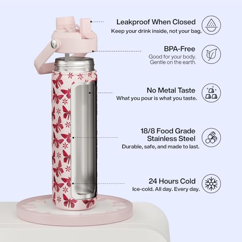 Insulated Water Bottle with Straw Stainless Steel Water Bottle