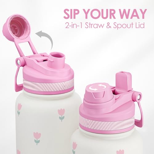 Tulip Stainless Steel Water Bottle with Strap 32oz