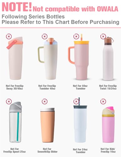 2PCS Silicone Boot for Owala FreeSip Water Bottle 24oz (2 Count)