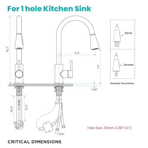 Kitchen Faucet with Pull Down sparyer