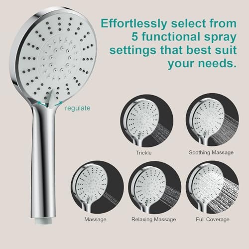 Shower Slide Bar Handheld Shower Head with Hose