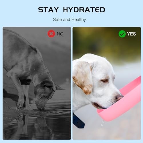 Portable Dog Water Bottle 19oz Pink