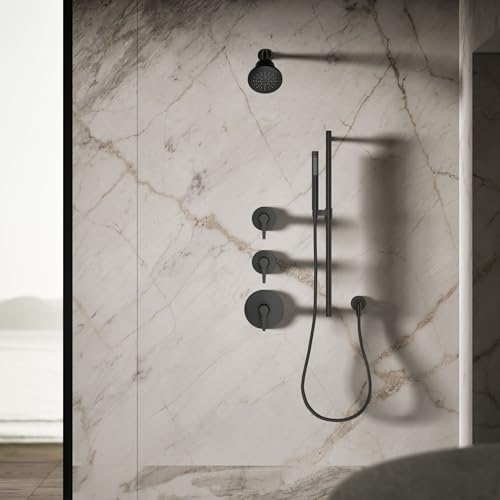 33631-G-BL Cinq Round Single-Function Filtered Showerhead, Five-Layer Filtration, 1.75 GPM, Full Coverage Spray, Premium Durable Material, Matte Black