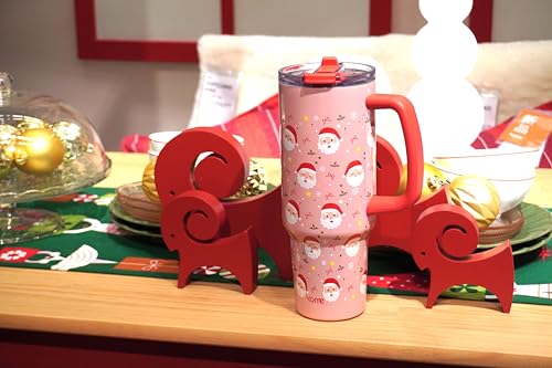 40 oz Christmas Tumbler with Handle and Flip Straw for Women
