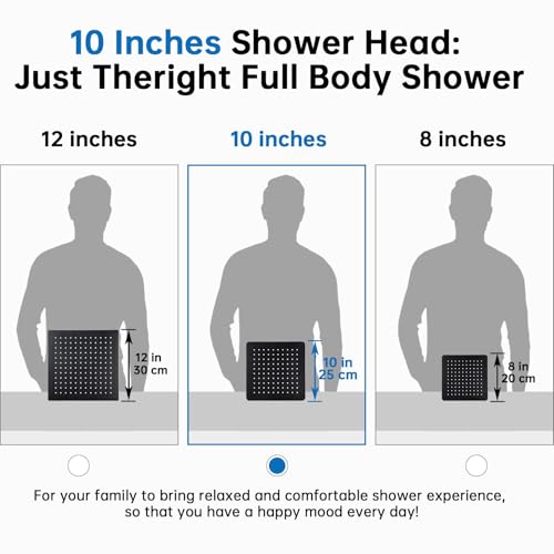 All Metal 10" Rain Shower Head with Handheld for Bathroom Upgrade