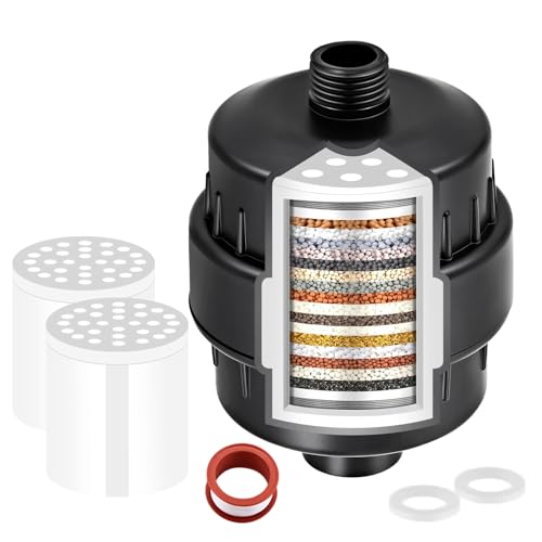 Shower Filter for Hard Water Two Replacement Cartridge High Output