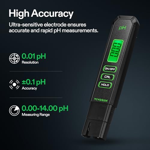 Digital pH Meter 0.01 Accuracy Pen Tester for Water Hydroponics