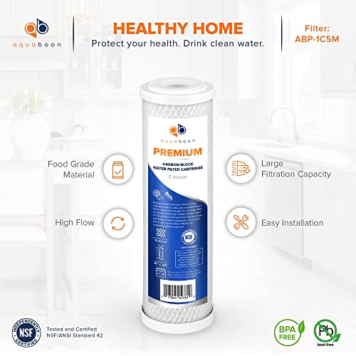 Premium 5 Micron Carbon Block Water Filter 10" x 2.5" (3 Count)