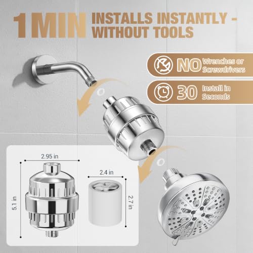 25 Stage Shower Filter prevents scale buildup