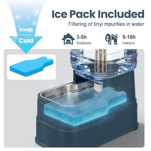 Auto Dog Water Dispenser with Stainless Steel Bowl Feeder for Pets