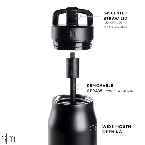 Ceramic Lined Water Bottle with Straw