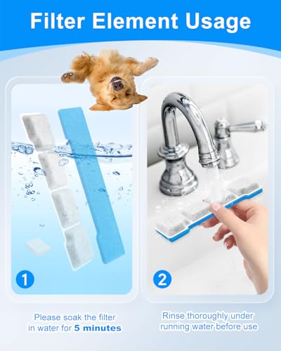 12 Set Dog Water Fountain Filter Fit for SIBAYS Dog Fountain 15L (36 Count)