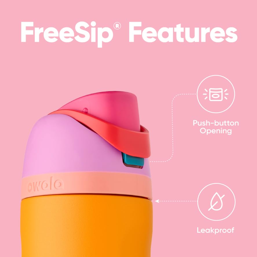 FreeSip Stainless Steel Water Bottle 24 oz Orchid