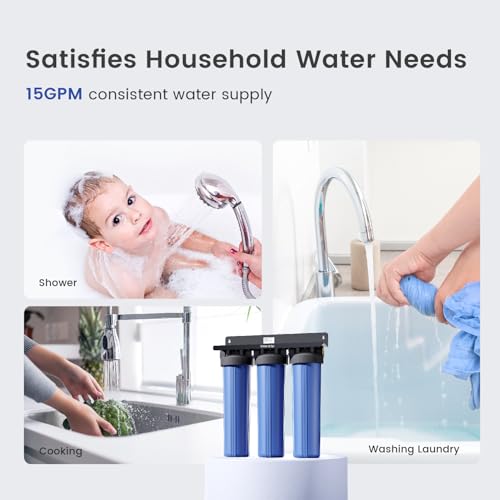 WHF3T-PG 3-Stage Whole House Water Filter System, 5 Micron