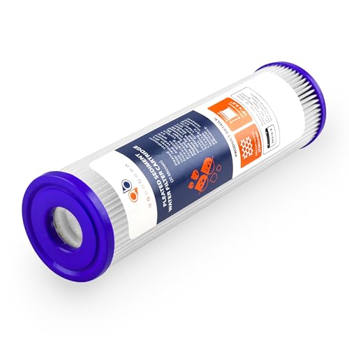 20 Micron Pleated Sediment Filter Cartridge 10" x 2.5" Whole House Water Filter Replacement Compatible with WFPFC3002