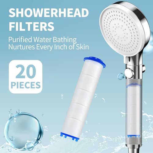 20 Pack Shower Filter Shower Head Filter PP Cotton Filter Handheld (20 Count)