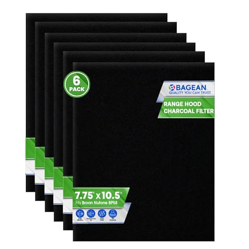 Range Hood Charcoal Filter 7.75” x 10.5” For Broan and Nutone BP58 (6 Count)