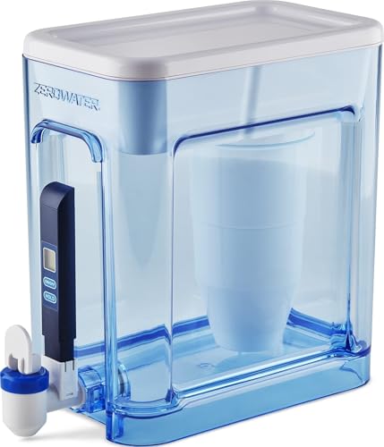 22-Cup 5-Stage Water Filter Dispenser with Instant Read Out - 0 TDS for Improved Tap Water Taste - IAPMO Certified to Reduce Lead, Chromium, and PFOA/PFOS