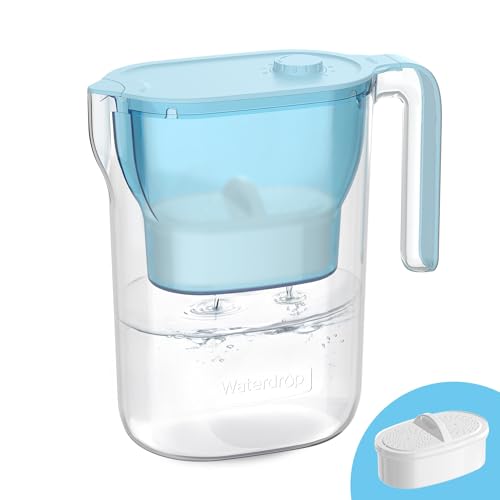 PT-05B-L Water Filter Pitcher, 7-Cup, NSF Certified, Blue