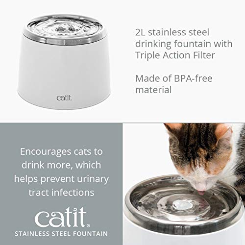 Fresh & Clear Stainless Steel Cat Water Fountain