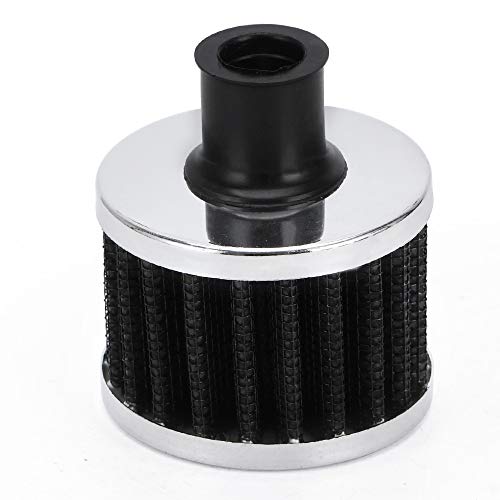 PTNHZ Universal 2 PCS 12mm Auto Cone Mini oil Air Intake Filter Crankcase Vent Valve Cover Breather Filter Flow Air Filters Black (2 Count)