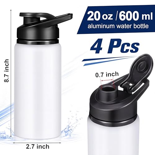 4 Pack Aluminum Water Bottles Bulk 17oz (4 Count)
