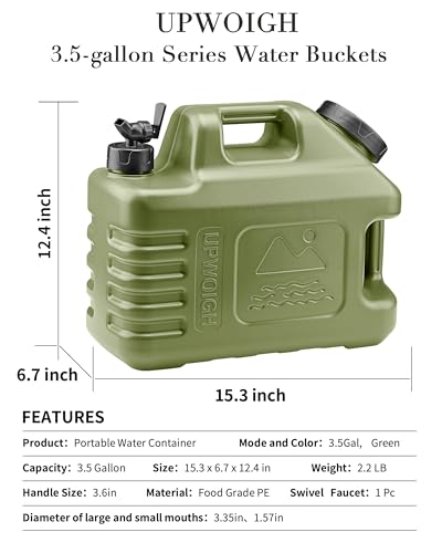 3.5 Gal Camping Water Jug with Spigot (2 Count)