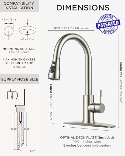Kitchen Faucets with Pull Down Sprayer