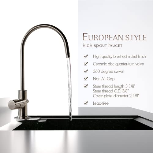 GA1-AB Heavy-Duty Contemporary Non-Air Gap RO Faucet – Premium Lead-Free Design for RO Filtration Systems & Bar Sinks, Antique Brass