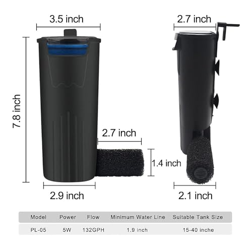 Aquarium Internal Filter 3 to 20 Gallons