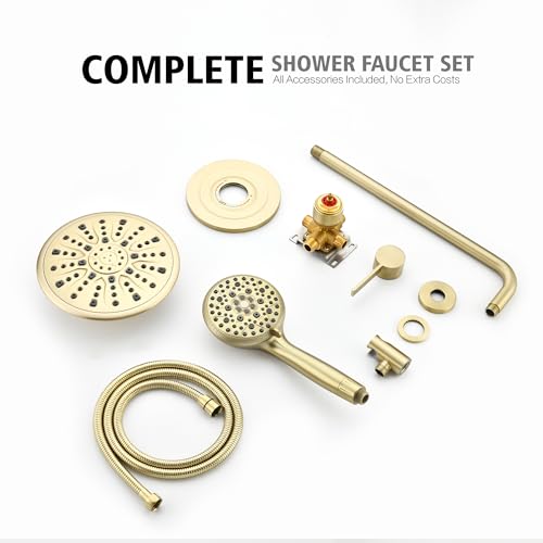 Brushed Gold Shower System with 9 inch Rain Shower Head