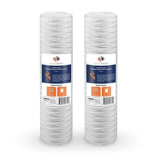 5 Micron 20 x 4.5 Whole House String Wound Water Filter Replacement Cartridge for Well Water Filtration Compatible with WP5BB20P (2 Count)