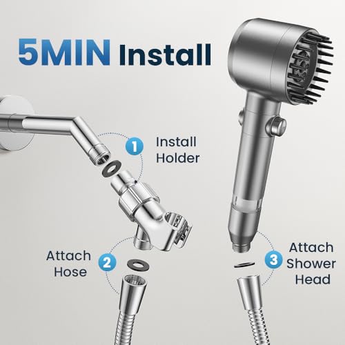 Filtered Shower Head with Handheld High Pressure Shower Head