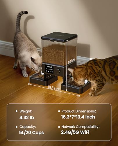 5G WiFi Automatic Cat Feeder for 2 Cats