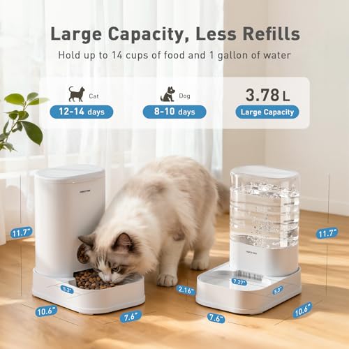 2 Pack Gravity Cat Feeder and Water Dispenser No (2015 Gram)